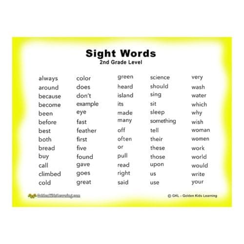 4th grade sight words data