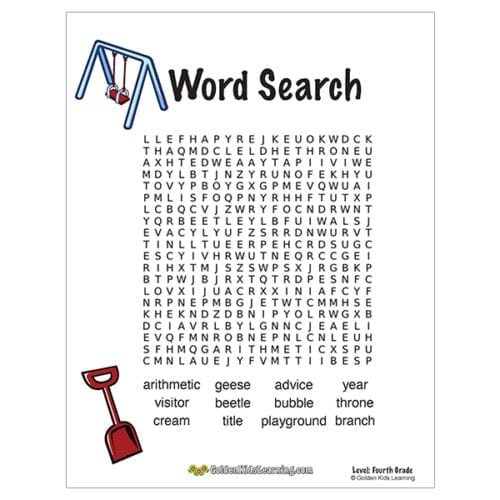 free word search worksheets for 4th grade golden kids learning