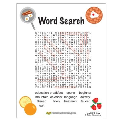 free word search worksheets for 1st grade golden kids