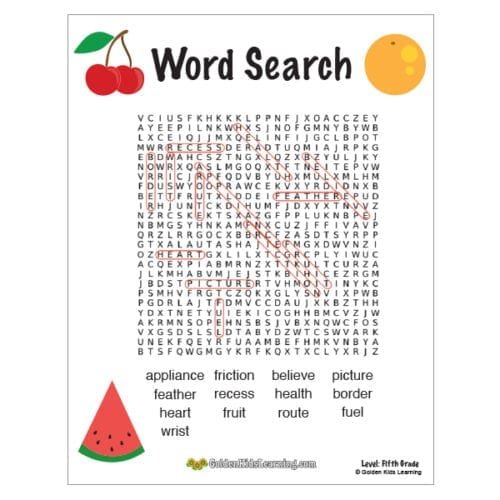 free word search worksheets for 1st grade golden kids