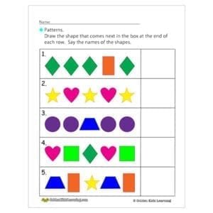 Learn shapes & Patterns | Free Educational Worksheets - GKL