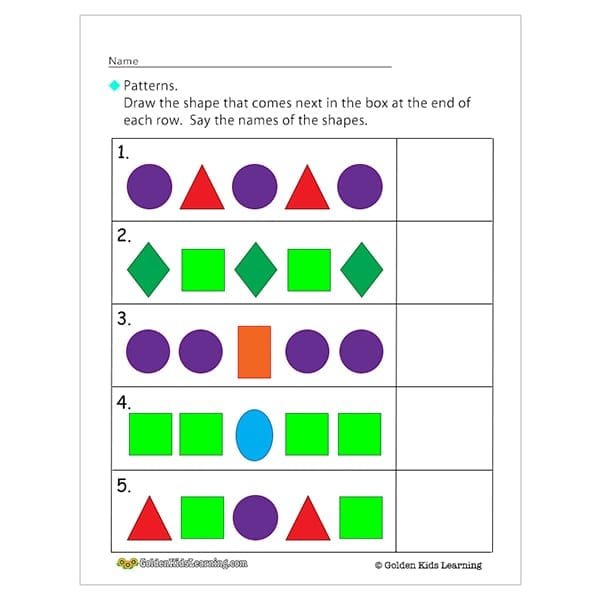 Learn Shapes & Patterns | Free Educational Worksheets - GKL