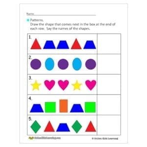 Learn shapes & Patterns | Free Educational Worksheets - GKL