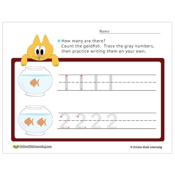 learn numbers 1 2 free educational worksheets gkl