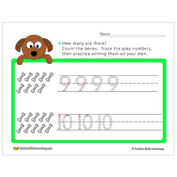 Learn Numbers 9 & 10 | Free Educational Worksheets - GKL