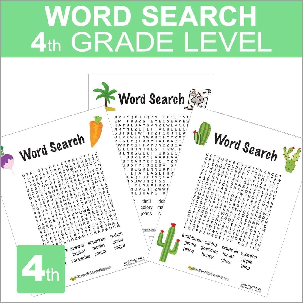 4th Grade Sight Words Word Search