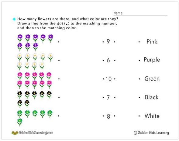 GKL | Count The Objects & Learn Colors Free Educational Worksheet