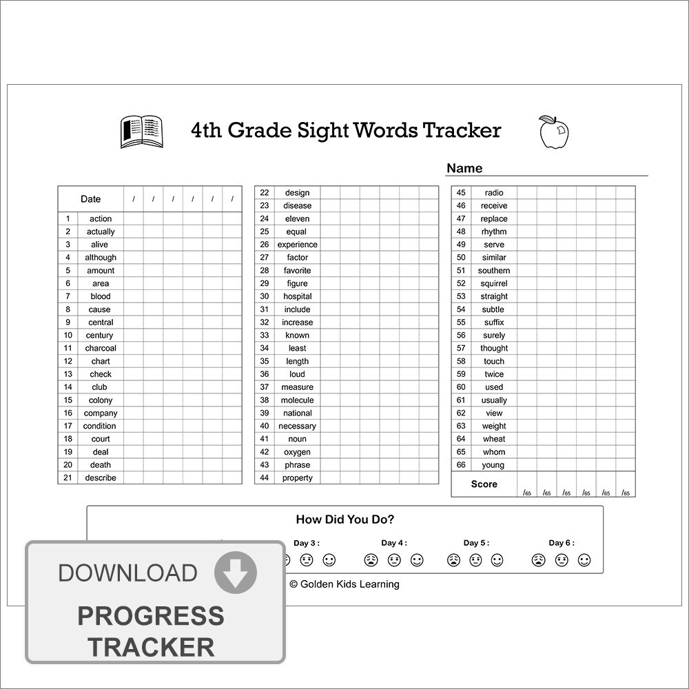 4th Grade Sight Words Printable Sight Words List For 4th Graders