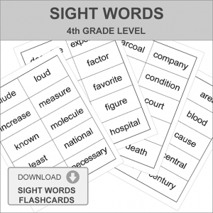 4th grade sight words common core