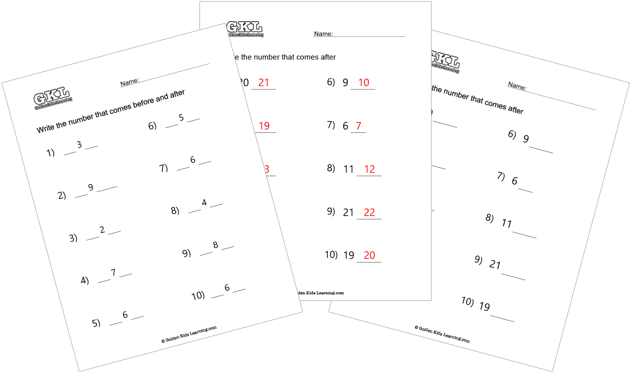 Previous Number Math Worksheet Free Learning Number Worksheets for Kindergarten | Golden Kids