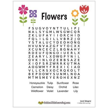 Category Words : Flowers